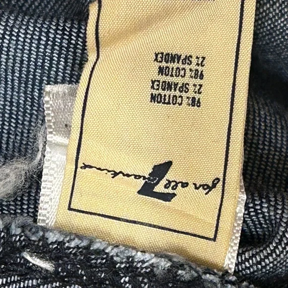 7 For All Mankind Dark Denim Romper with Gold Buttons - Picture 10 of 10